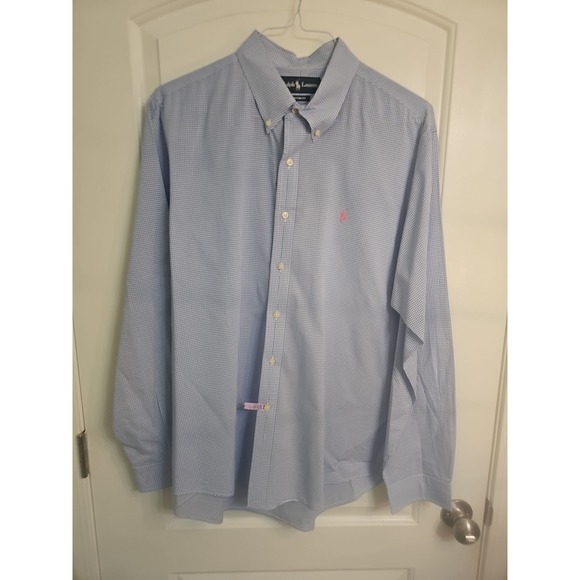 Ralph Lauren Other - Ralph Lauren Shirt Blue White Gingham Classic Button Down Long Sleeve Men Sz XL